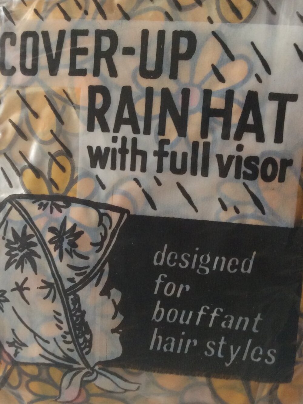 Set of 2 + 1 Bonus Vintage Diane Bouffant Full Visor Rain Hat Deadstock OS